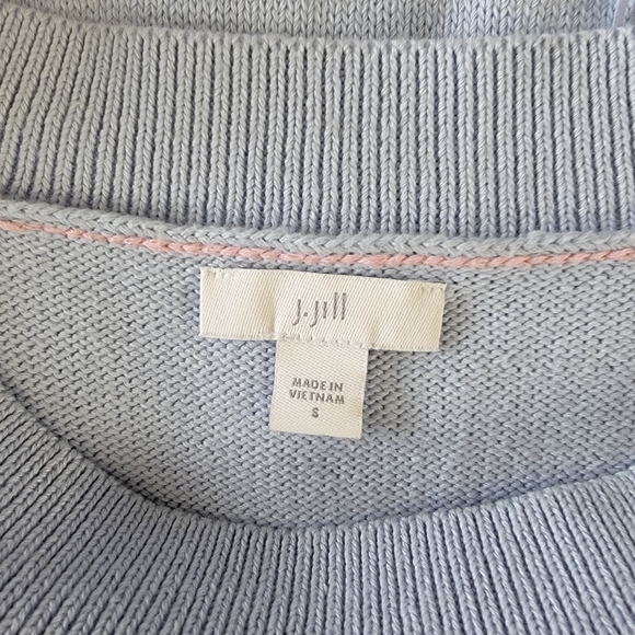 J Jill Perfect Spring Sweater Light Blue Knit Boat Neck Long Sleeve Size S - Picture 5 of 9
